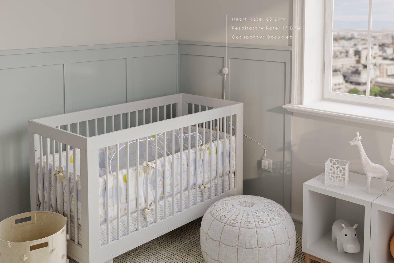 Kardian Bibi: Contactless baby health monitor tracking heart and breathing rates.