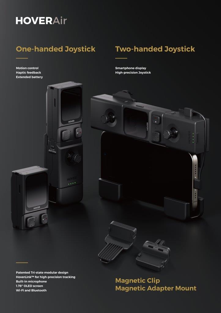 HOVERAir Beacon: Modular joystick controller with HoverLink™ tracking.