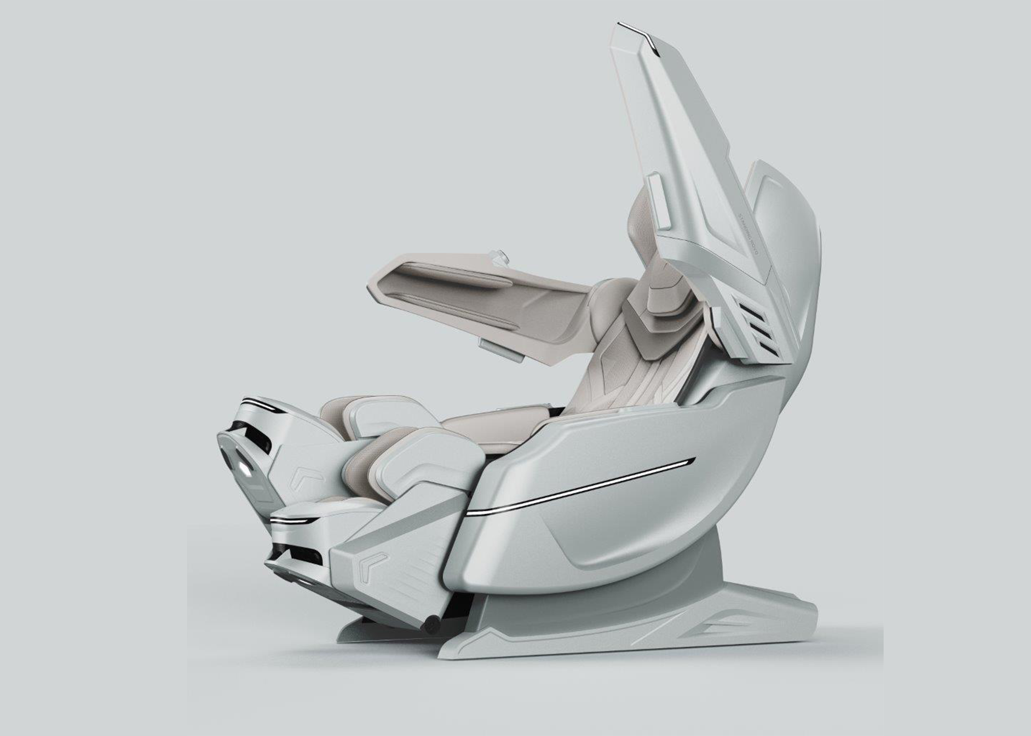 SR-733 massage chair featuring independently controlled arm and leg movement technologies