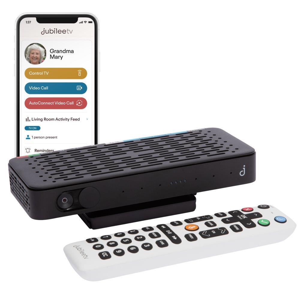 JubileeTV:Simplified TV for seniors with caregiver support, video calls, and AI-powered safety alerts.